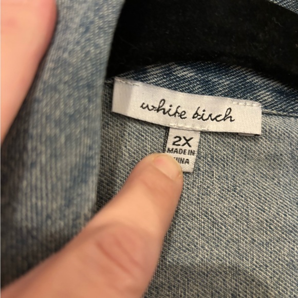 White Birch denim Shacket - Picture 2 of 4